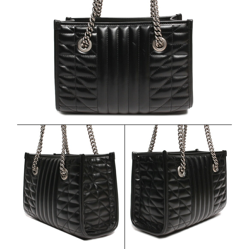 Gucci Marmont Silver Leather Bag Chain Shoulder Bag GG